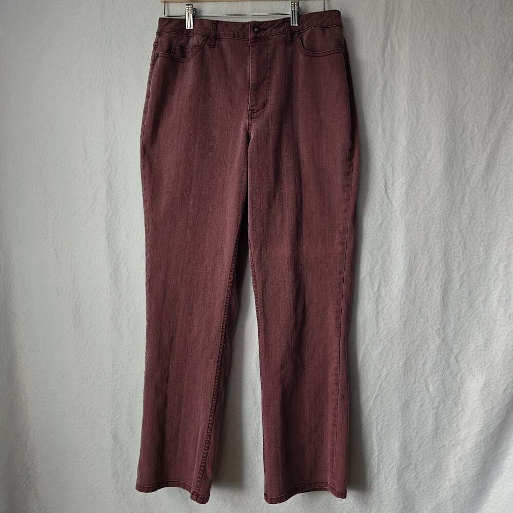 COLDWATER CREEK Women’s 5-Pocket Denim Jeans Cotton Blend Burgundy Size 12